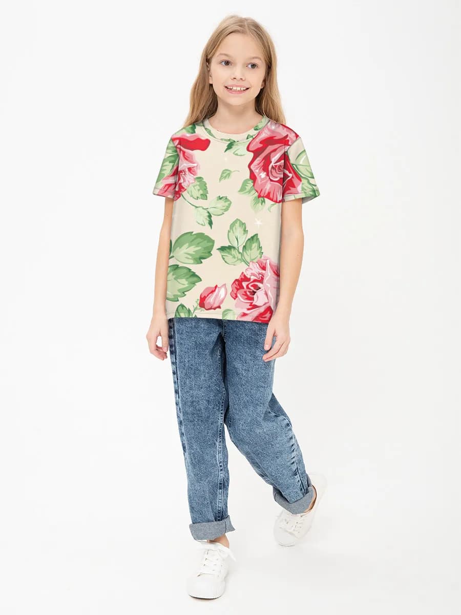 Basic Baumwoll-T-Shirt Mädchen