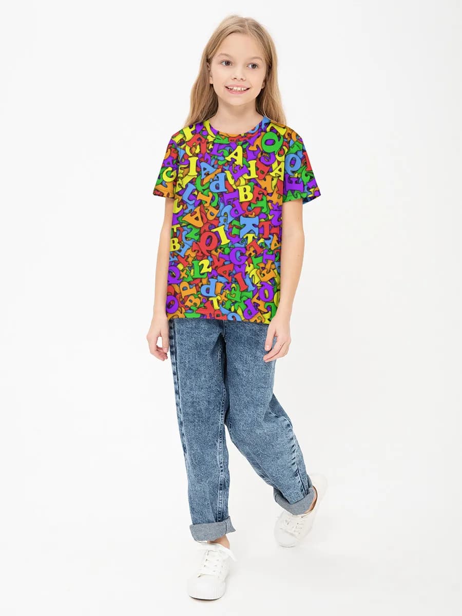 Girls' basic cotton T-shirt