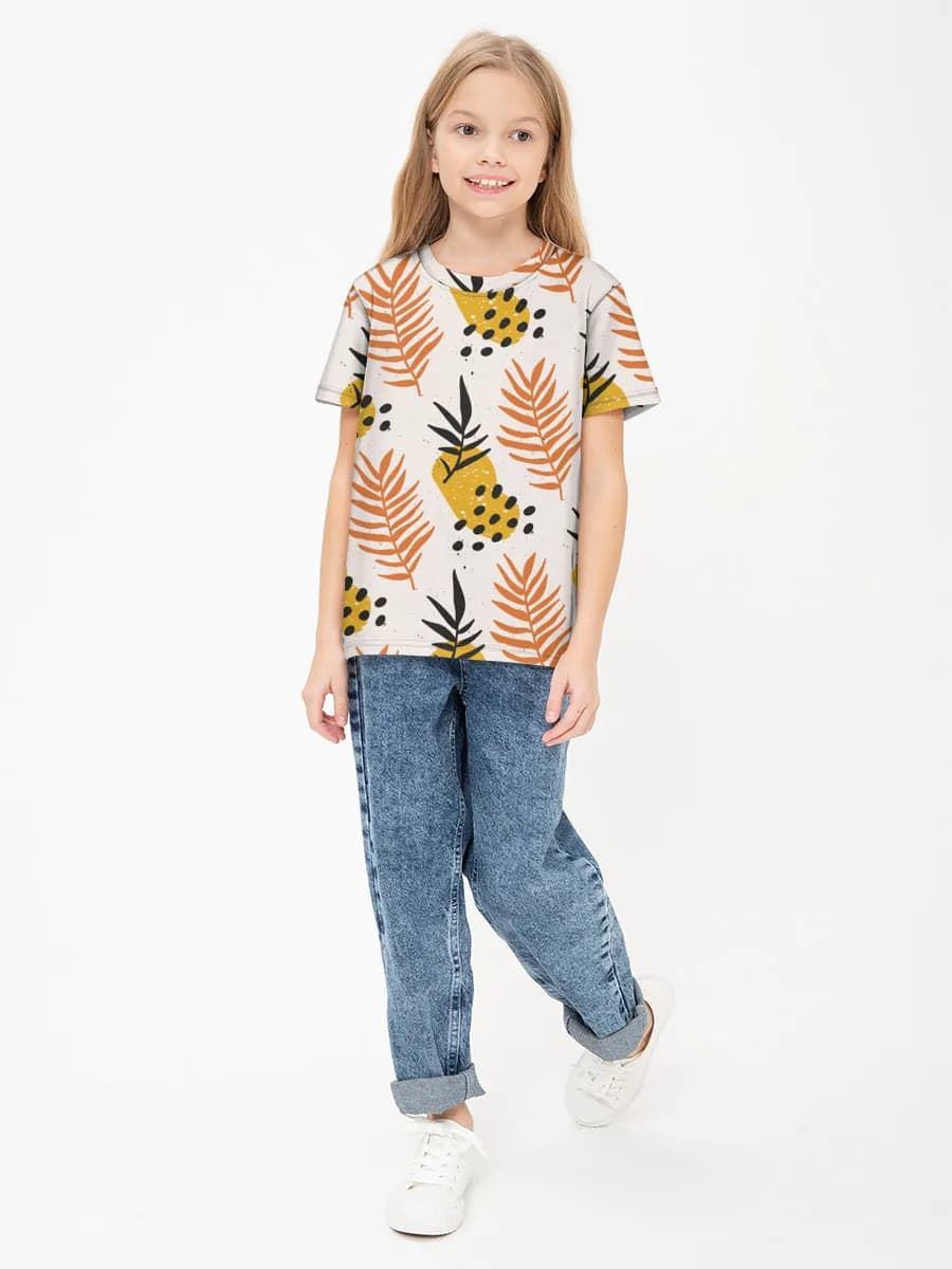 Girls' basic cotton T-shirt