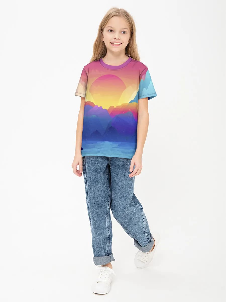 Basic Baumwoll-T-Shirt Mädchen