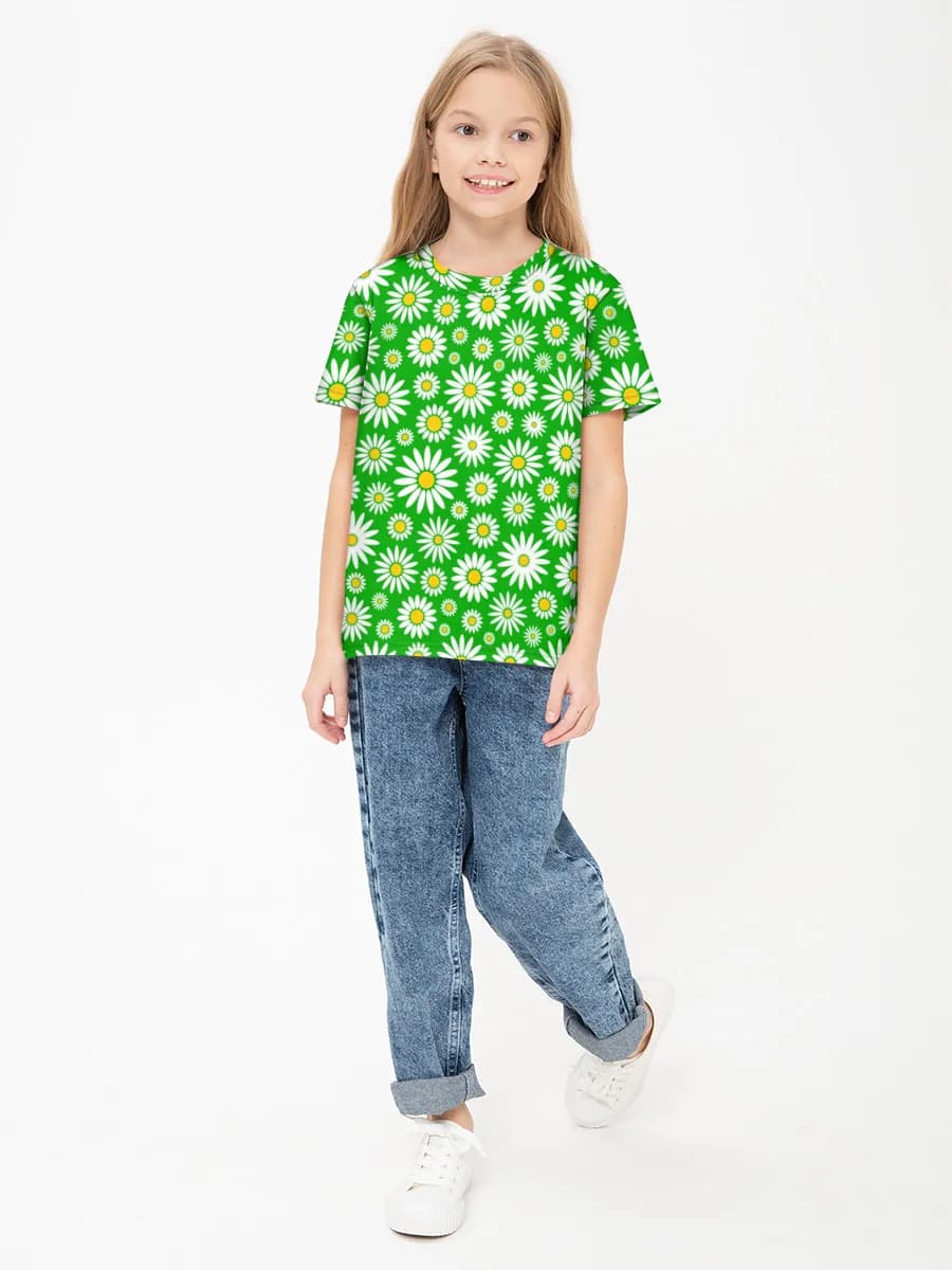 Girls' basic cotton T-shirt