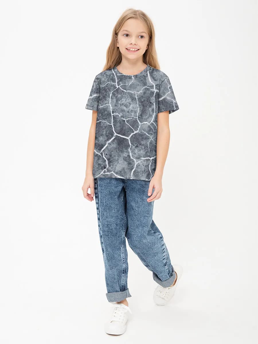 Girls' basic cotton T-shirt