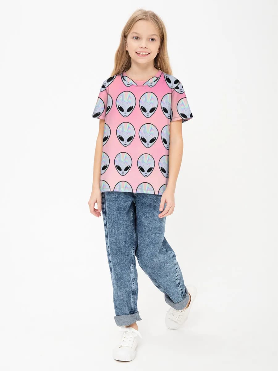 Basic Baumwoll-T-Shirt Mädchen