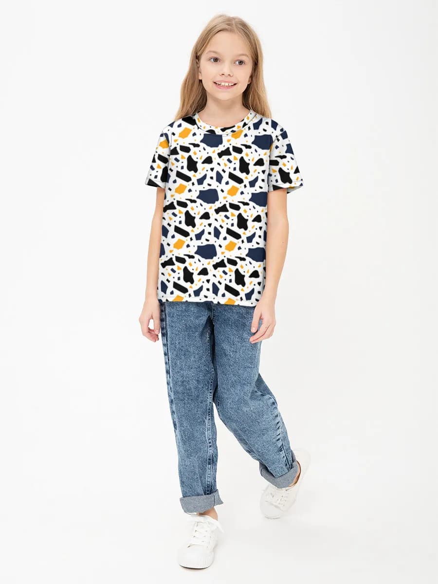 Girls' basic cotton T-shirt