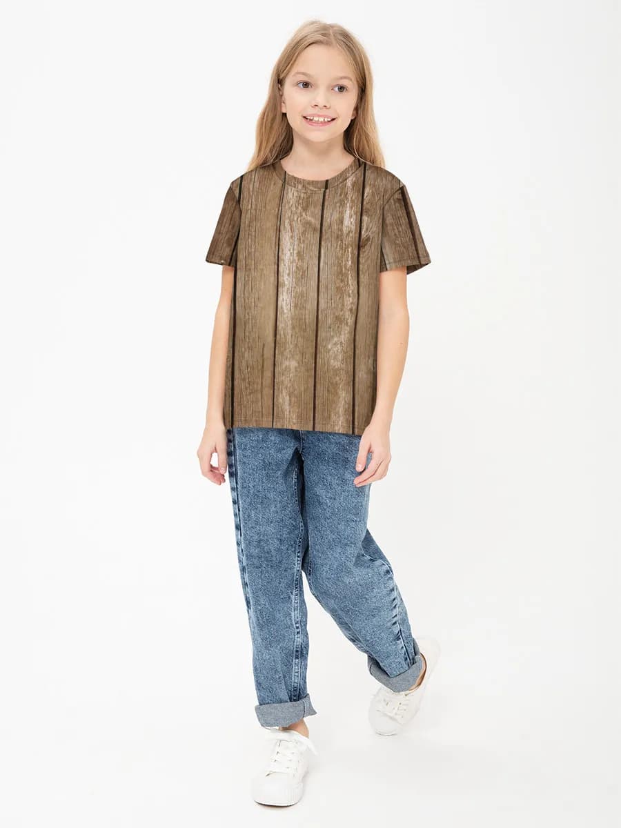 Girls' basic cotton T-shirt