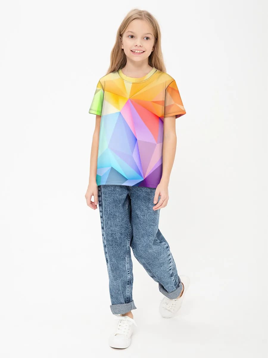 Girls' basic cotton T-shirt
