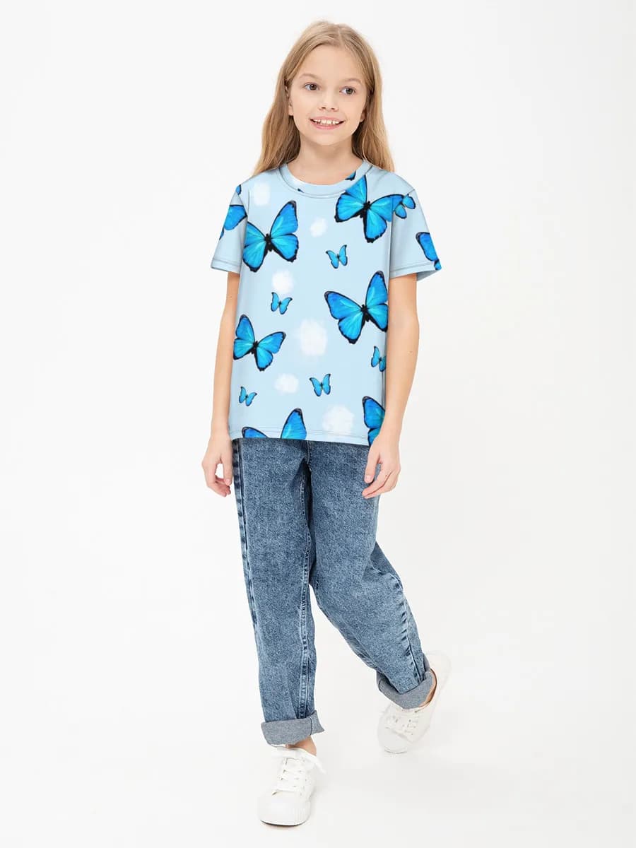 Girls' basic cotton T-shirt