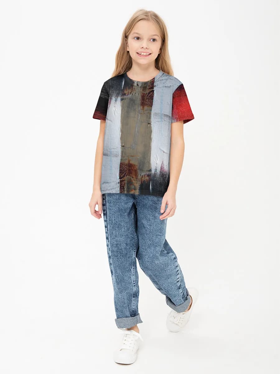 Girls' basic cotton T-shirt