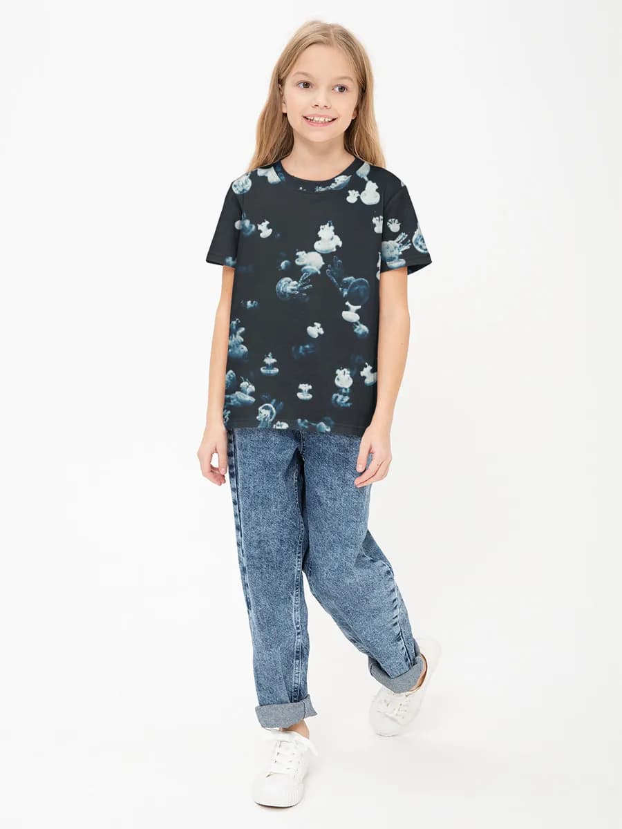 Girls' basic cotton T-shirt