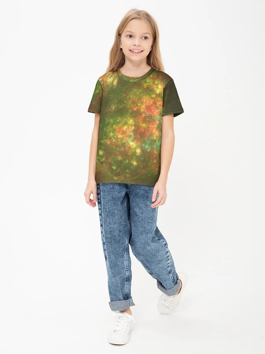 Girls' basic cotton T-shirt