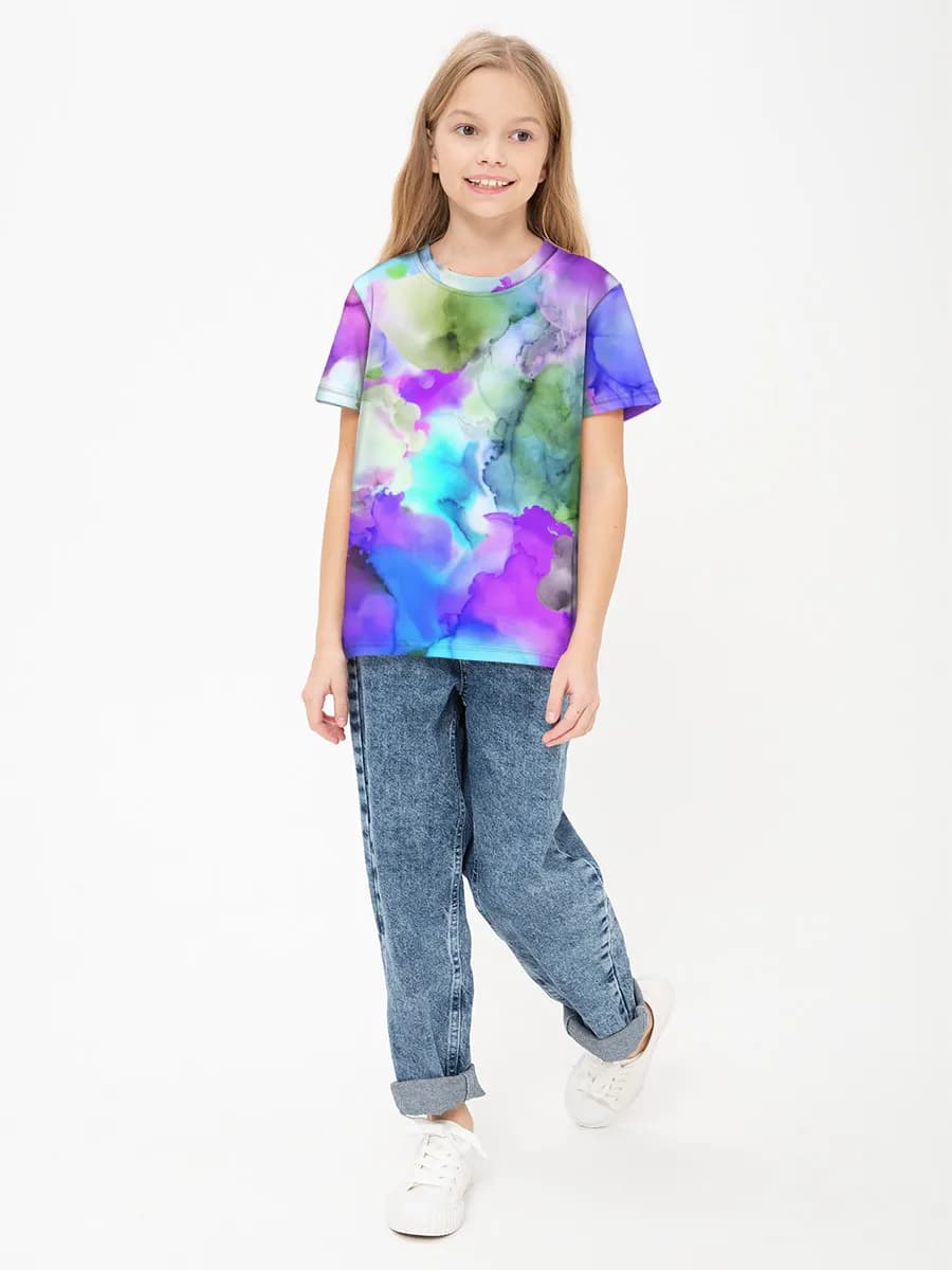 Basic Baumwoll-T-Shirt Mädchen