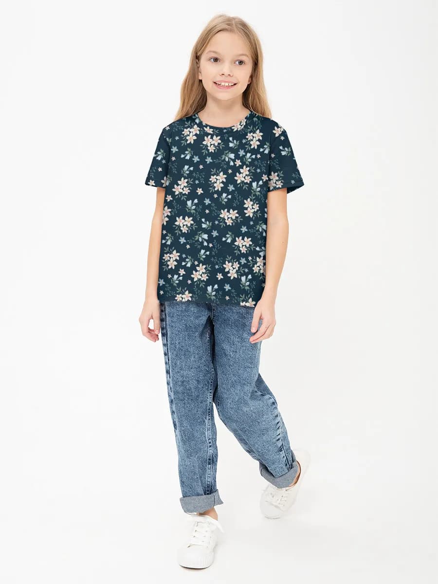 Camiseta Básica de Algodón Niña