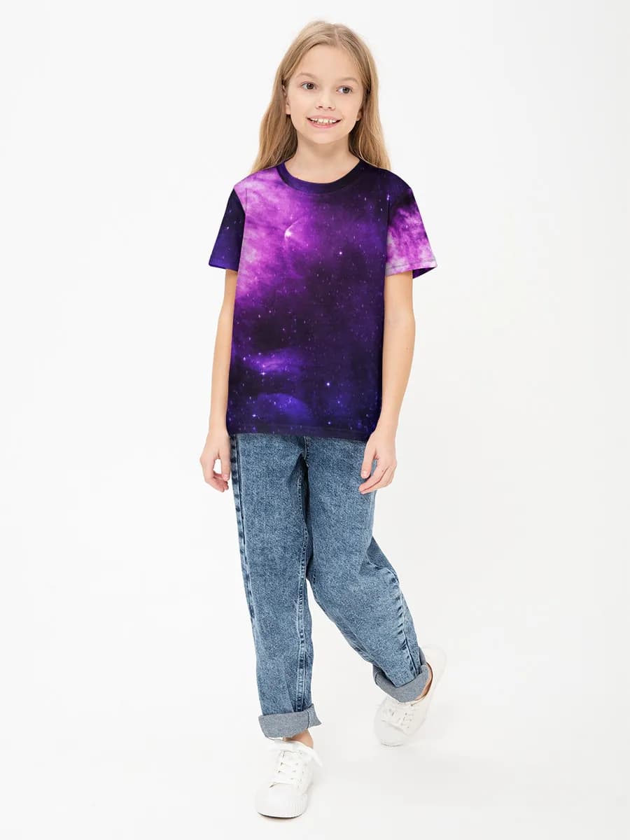 Girls' basic cotton T-shirt
