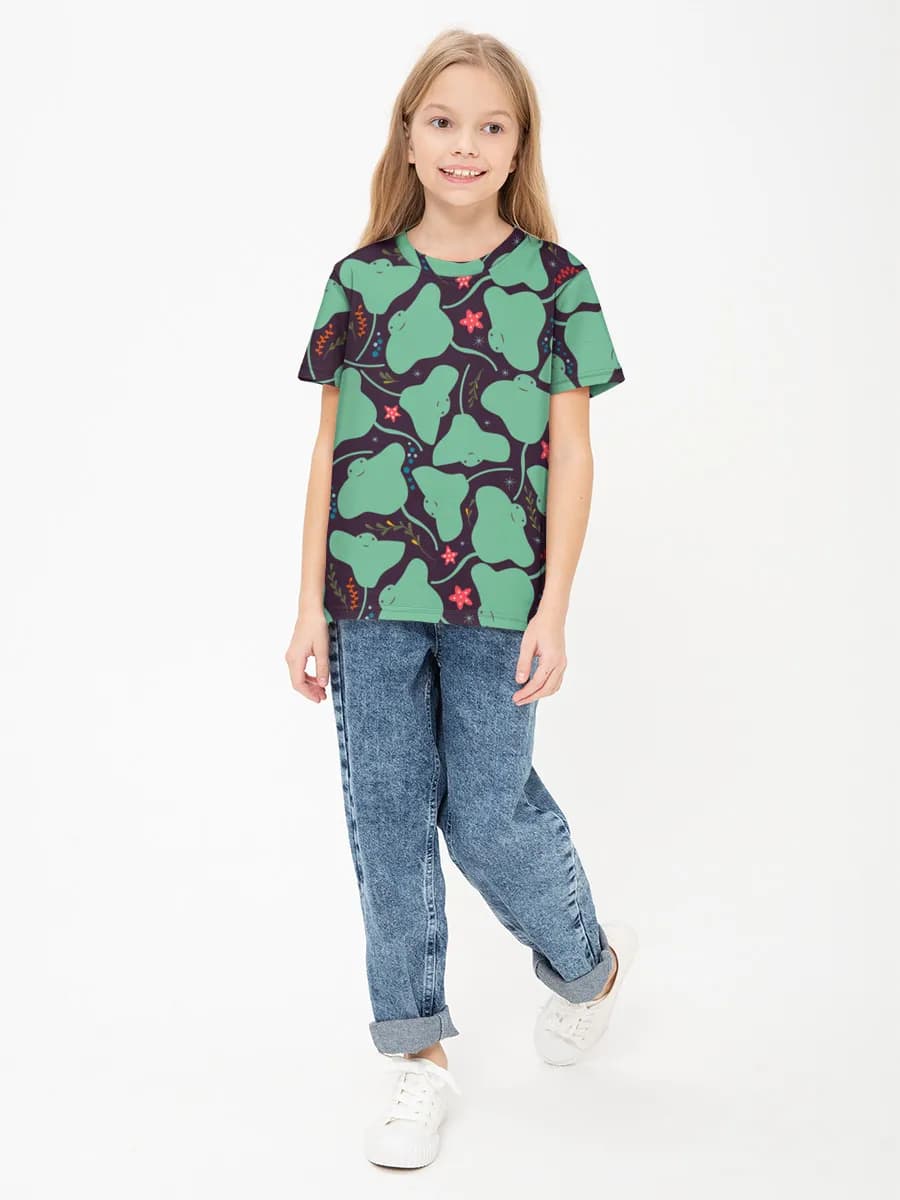 Basic Baumwoll-T-Shirt Mädchen