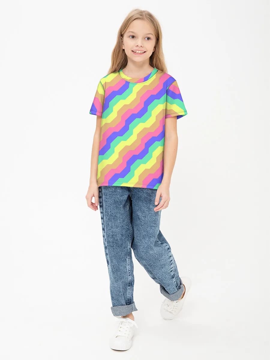 Girls' basic cotton T-shirt