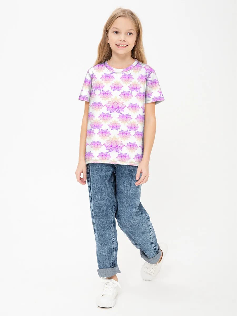 Basic Baumwoll-T-Shirt Mädchen