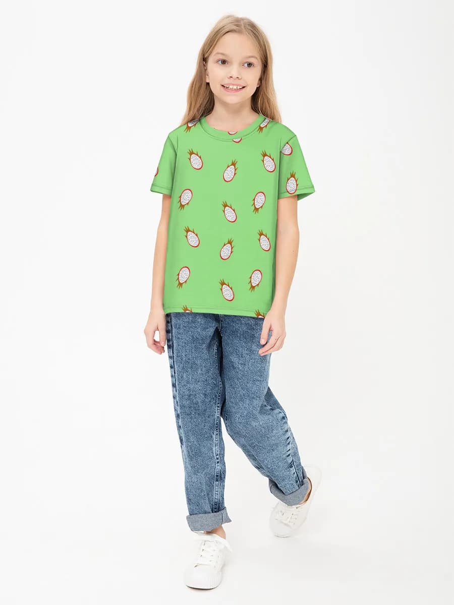 Girls' basic cotton T-shirt