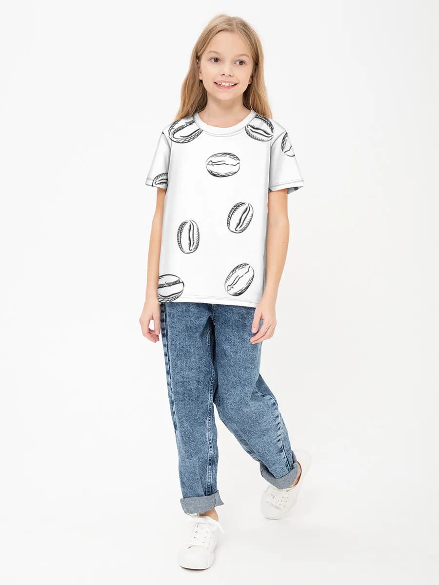 Girls' basic cotton T-shirt