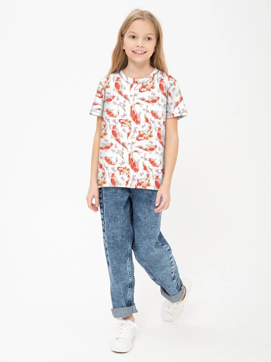 Girls' basic cotton T-shirt