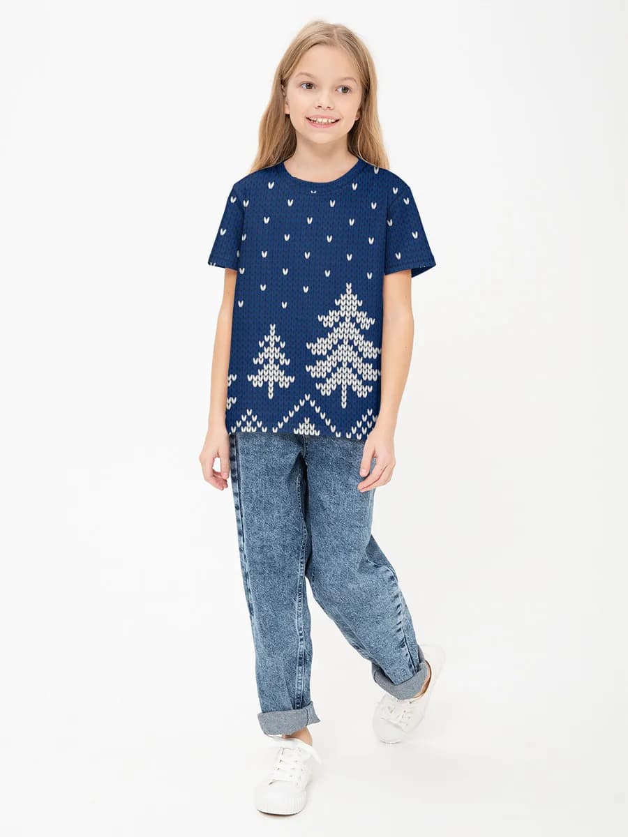 Girls' basic cotton T-shirt