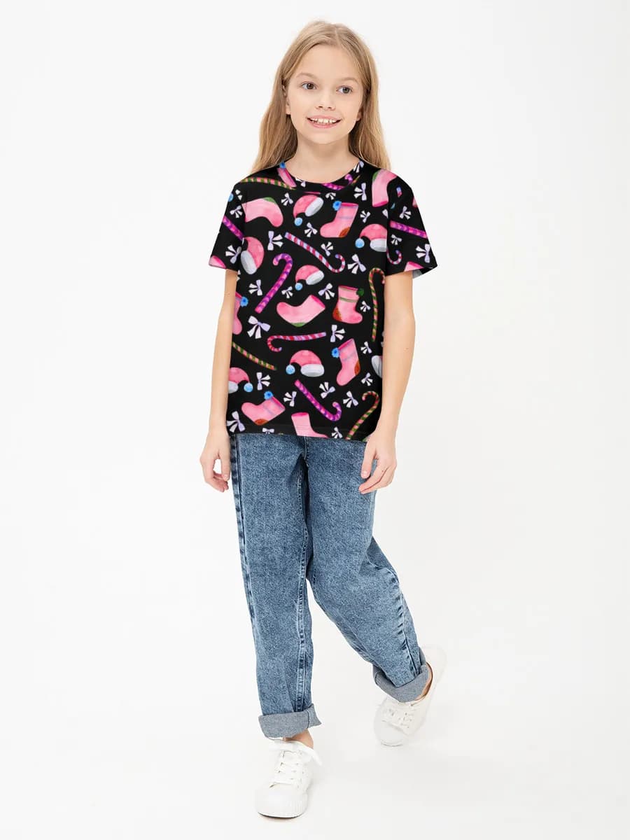 Girls' basic cotton T-shirt