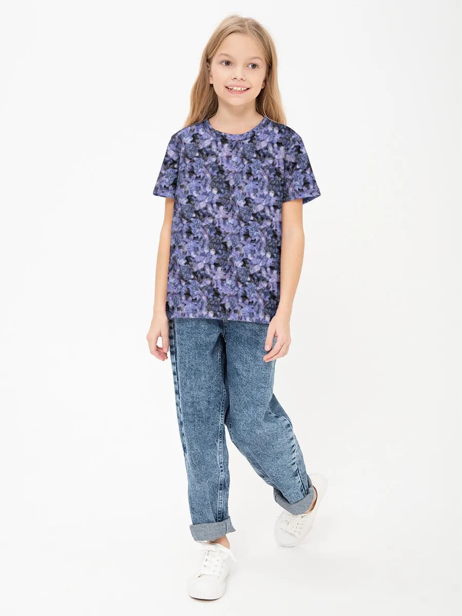Girls' basic cotton T-shirt