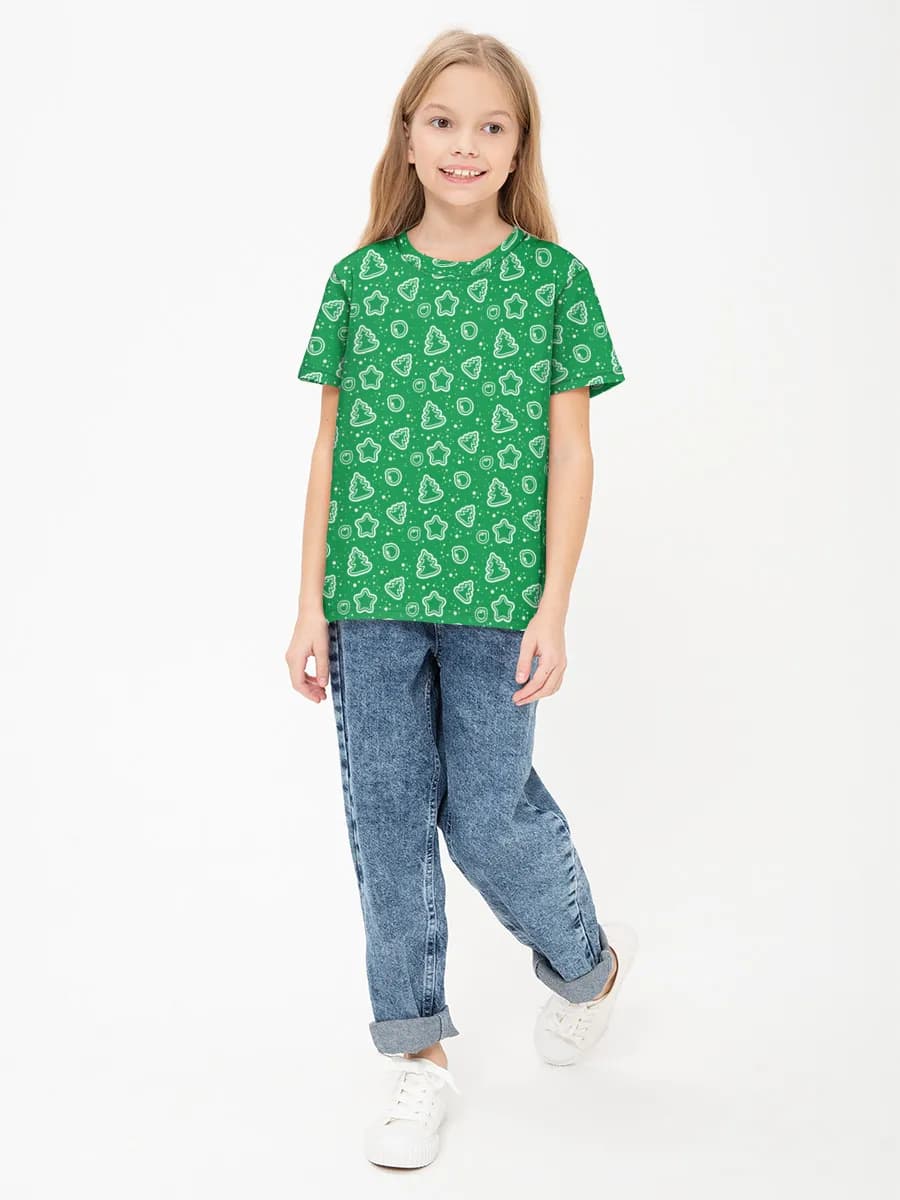 Girls' basic cotton T-shirt