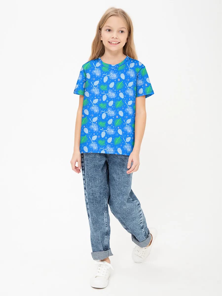 Girls' basic cotton T-shirt