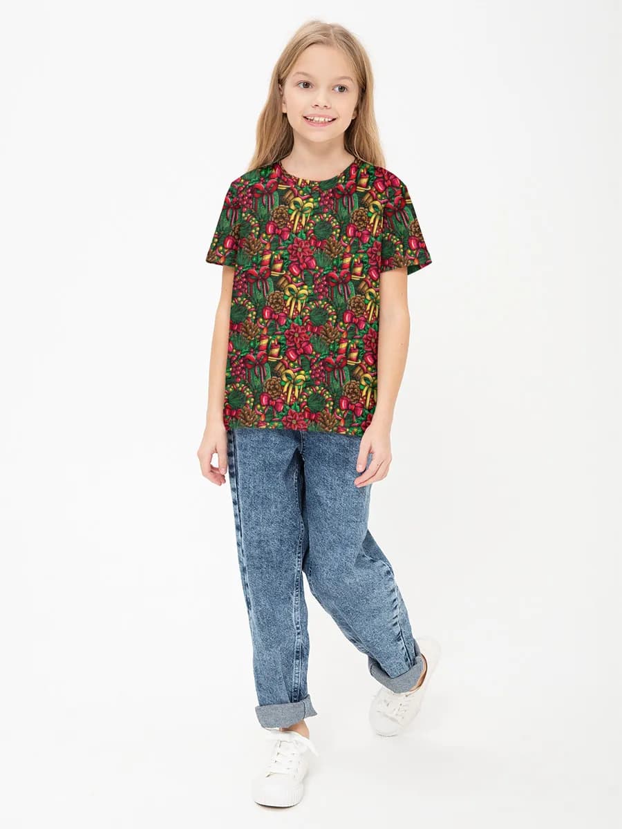Girls' basic cotton T-shirt