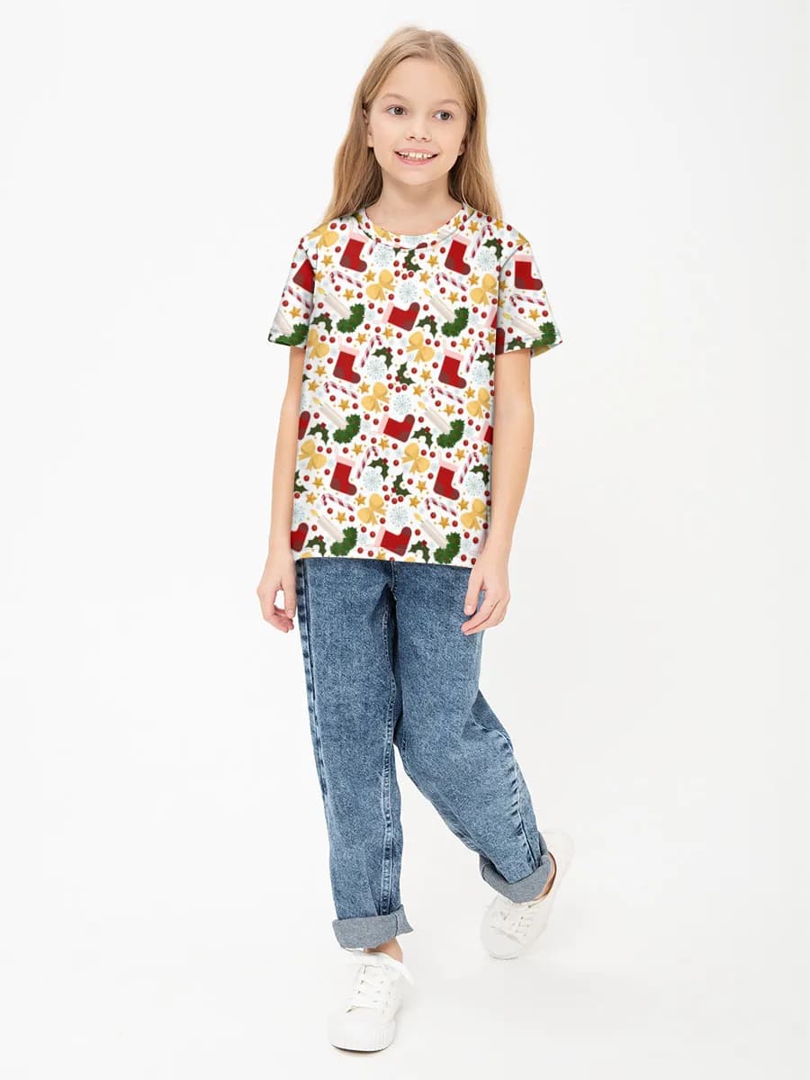 Girls' basic cotton T-shirt