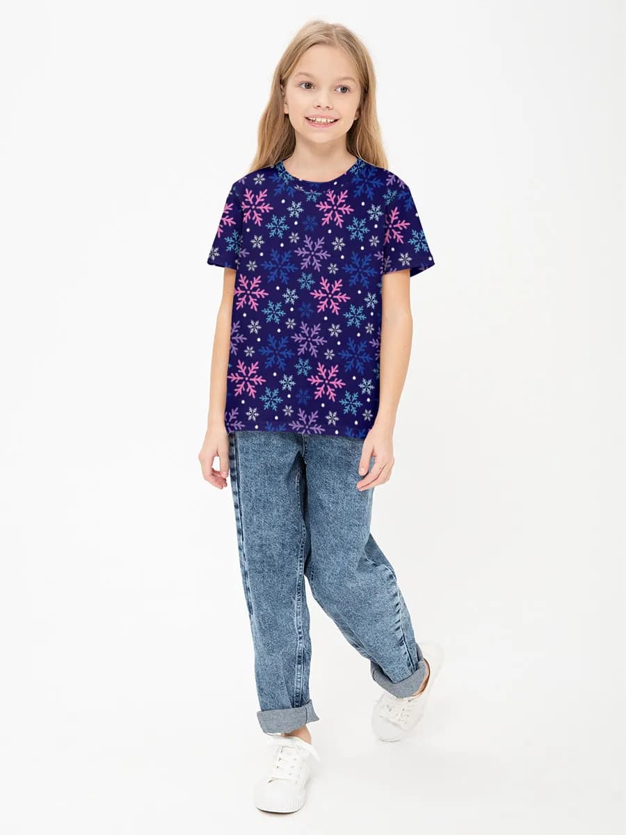 Basic Baumwoll-T-Shirt Mädchen