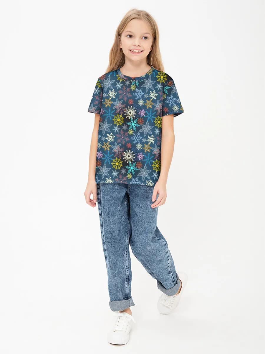 Girls' basic cotton T-shirt