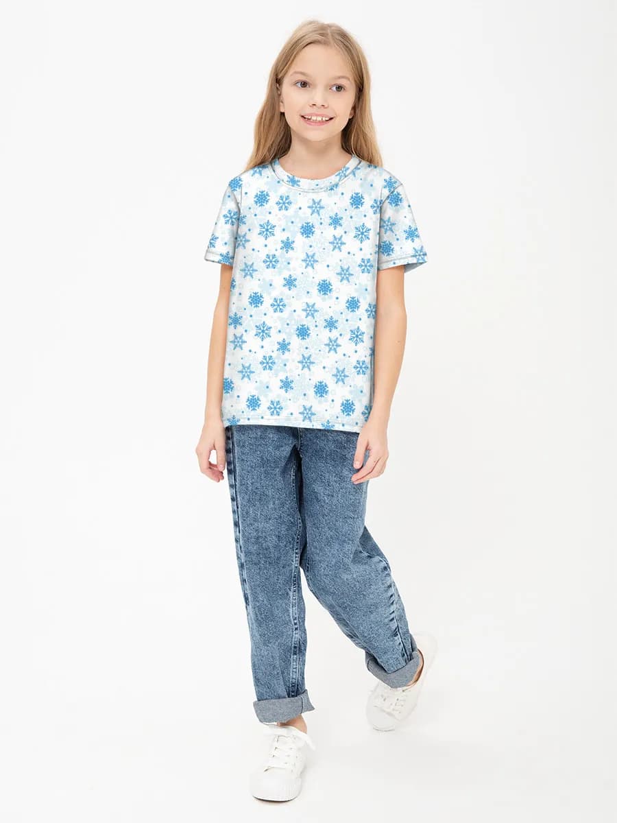 Girls' basic cotton T-shirt
