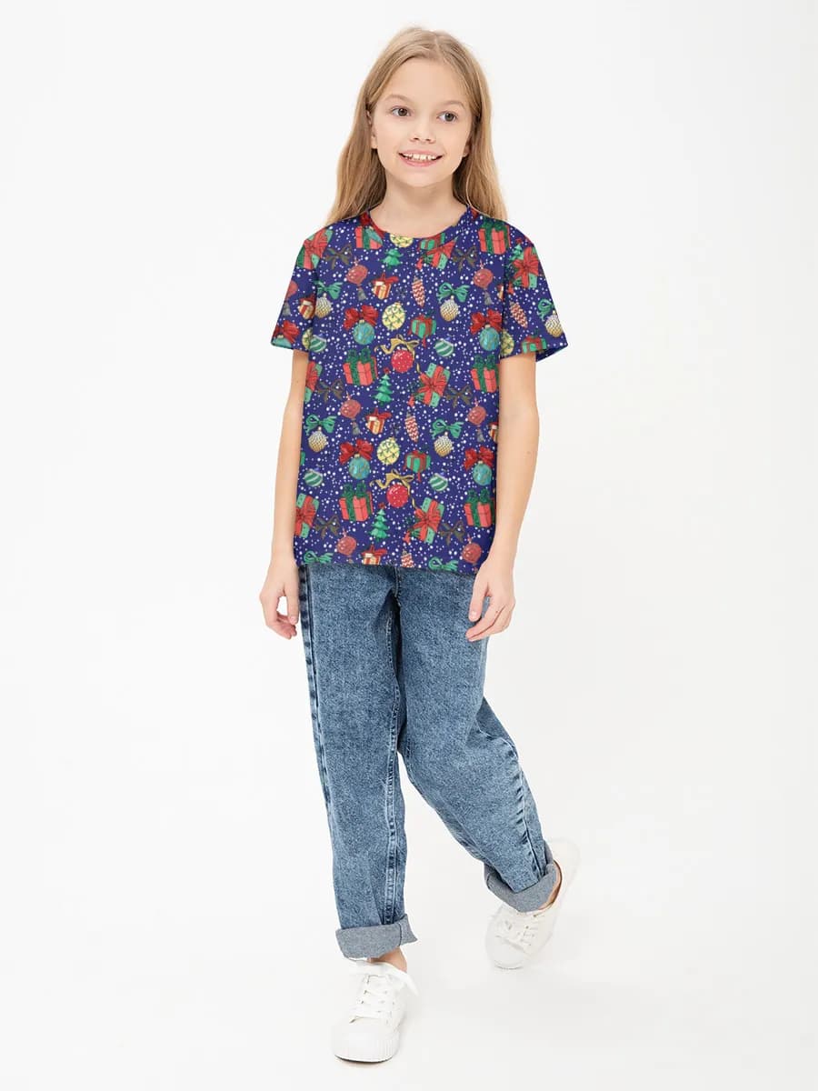 Girls' basic cotton T-shirt