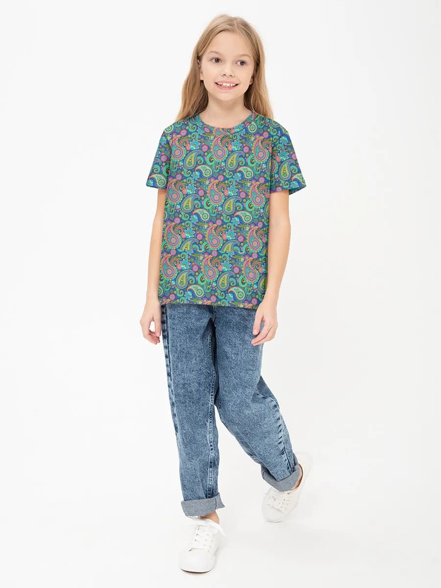Girls' basic cotton T-shirt