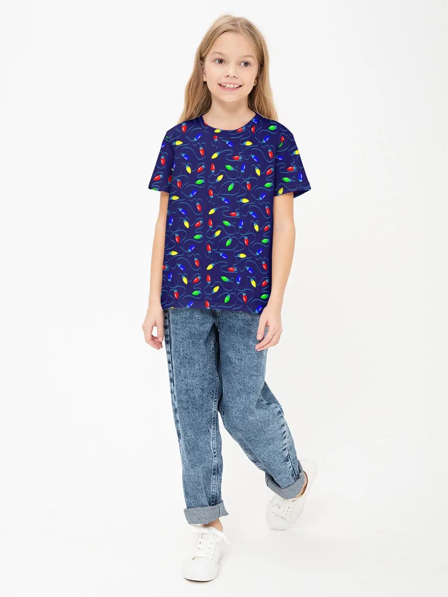 Girls' basic cotton T-shirt