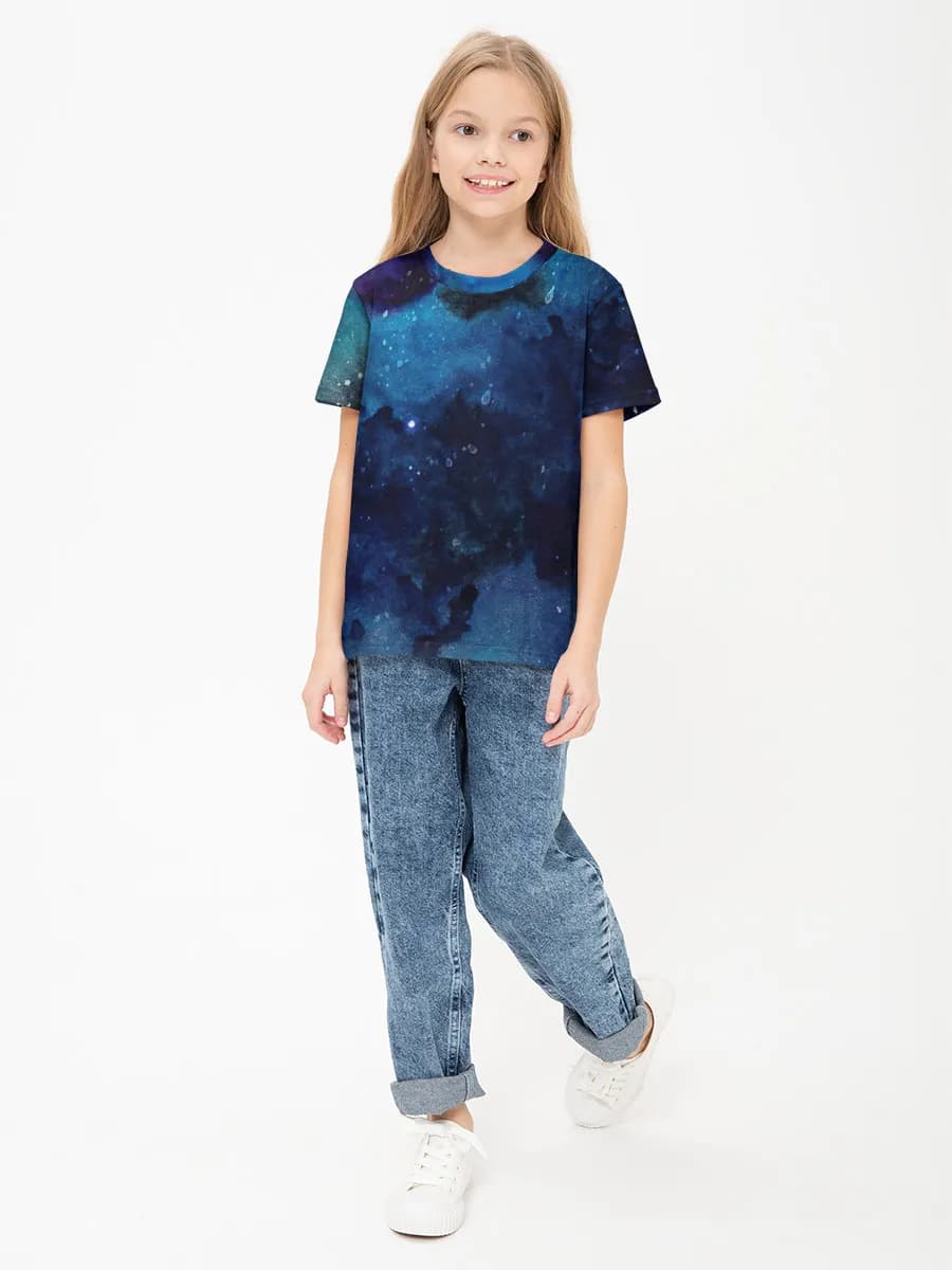 Girls' basic cotton T-shirt