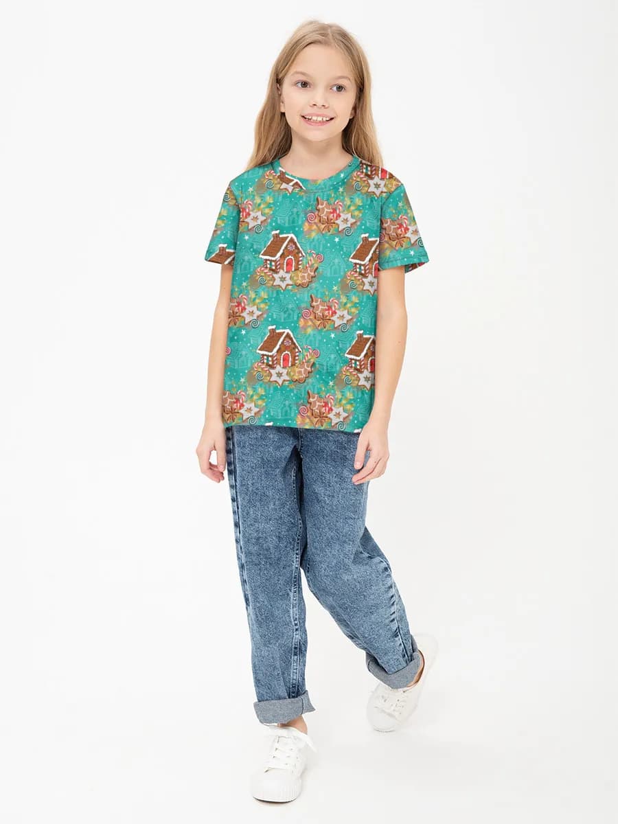 Girls' basic cotton T-shirt