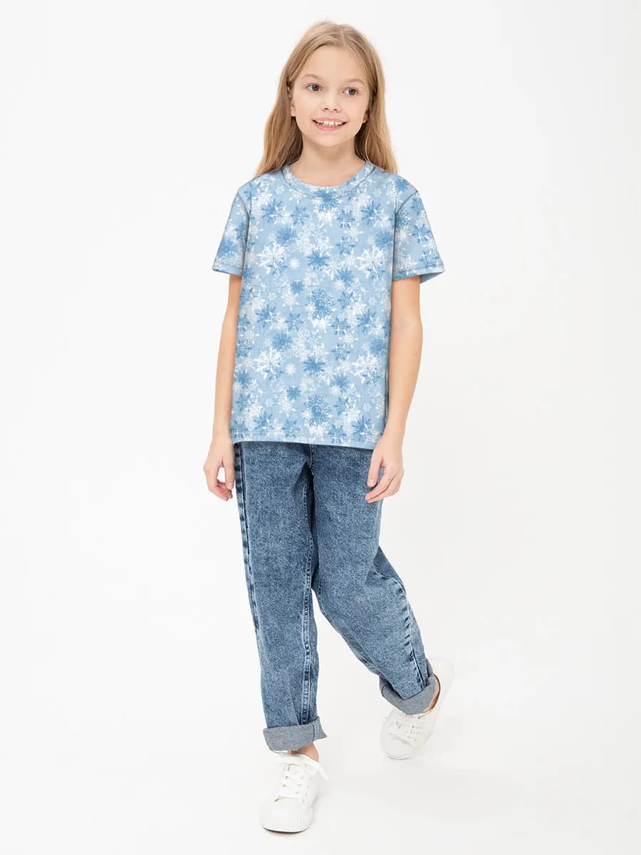 Girls' basic cotton T-shirt