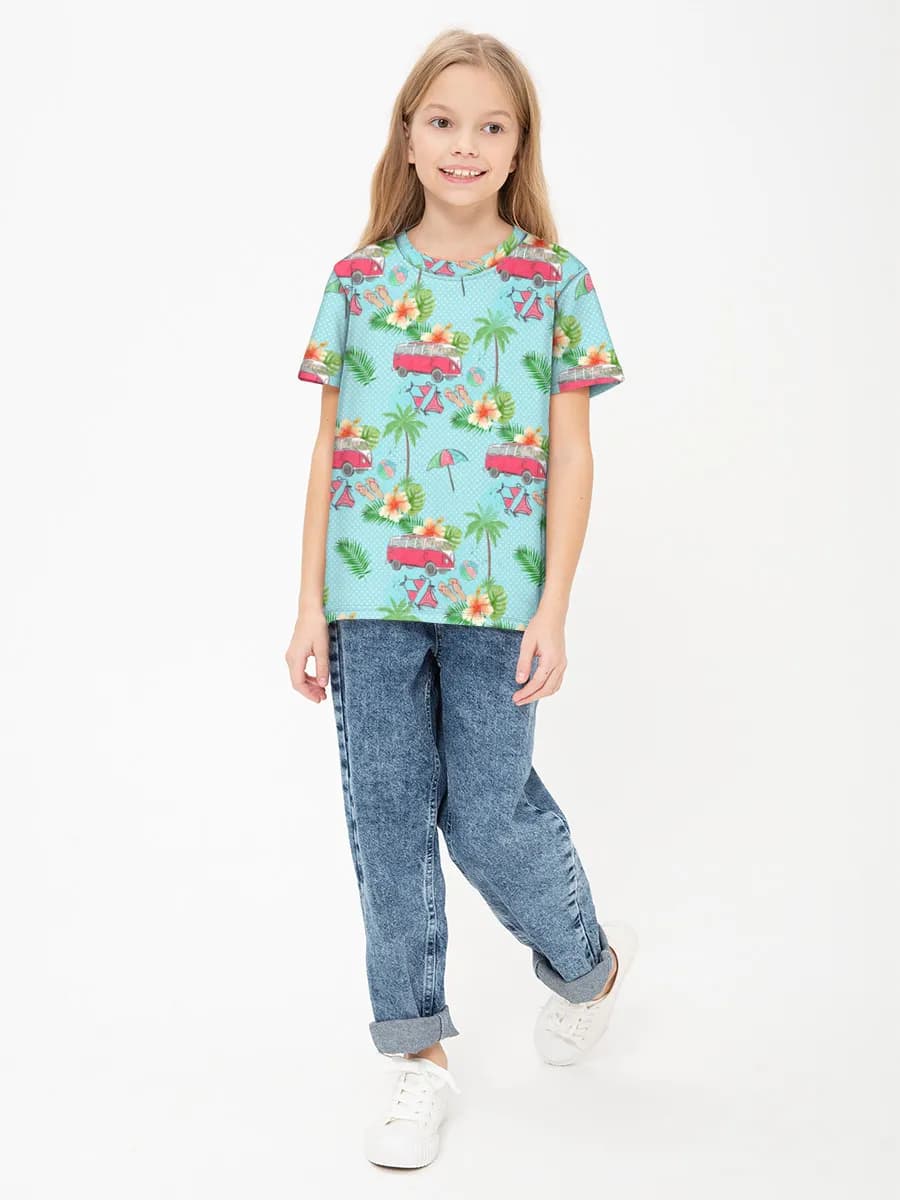 Camiseta Básica de Algodón Niña