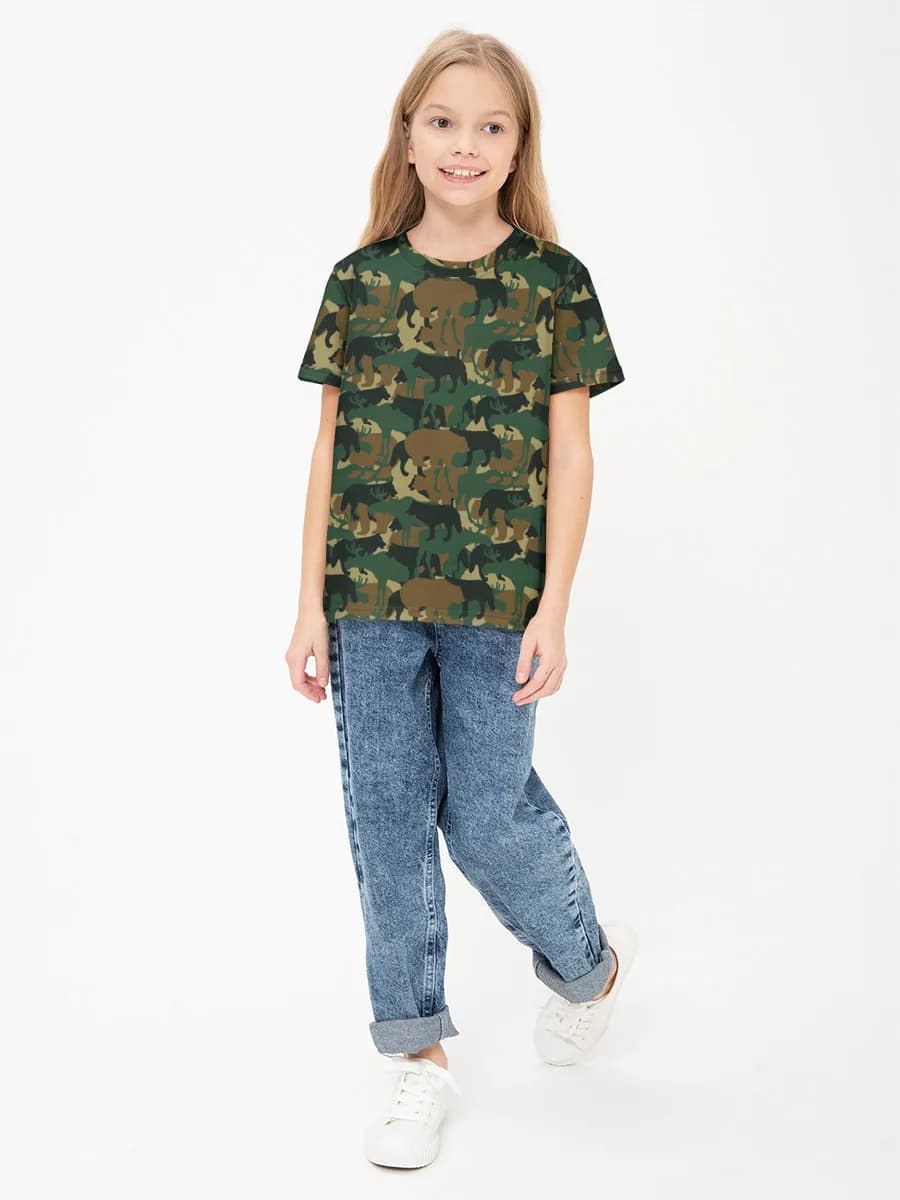 Girls' basic cotton T-shirt