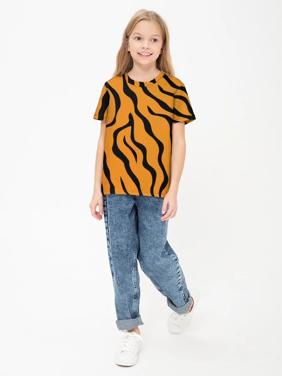 Girls' basic cotton T-shirt