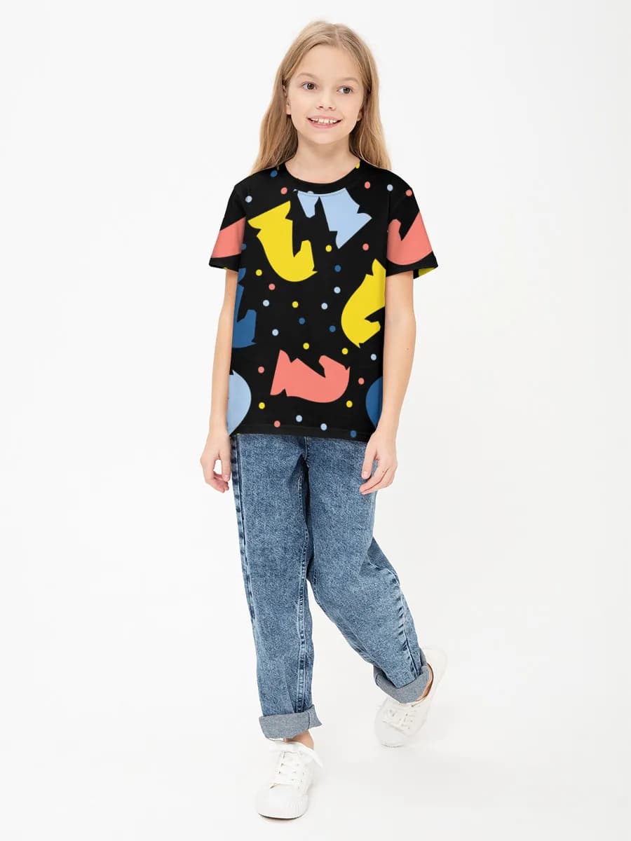 Girls' basic cotton T-shirt