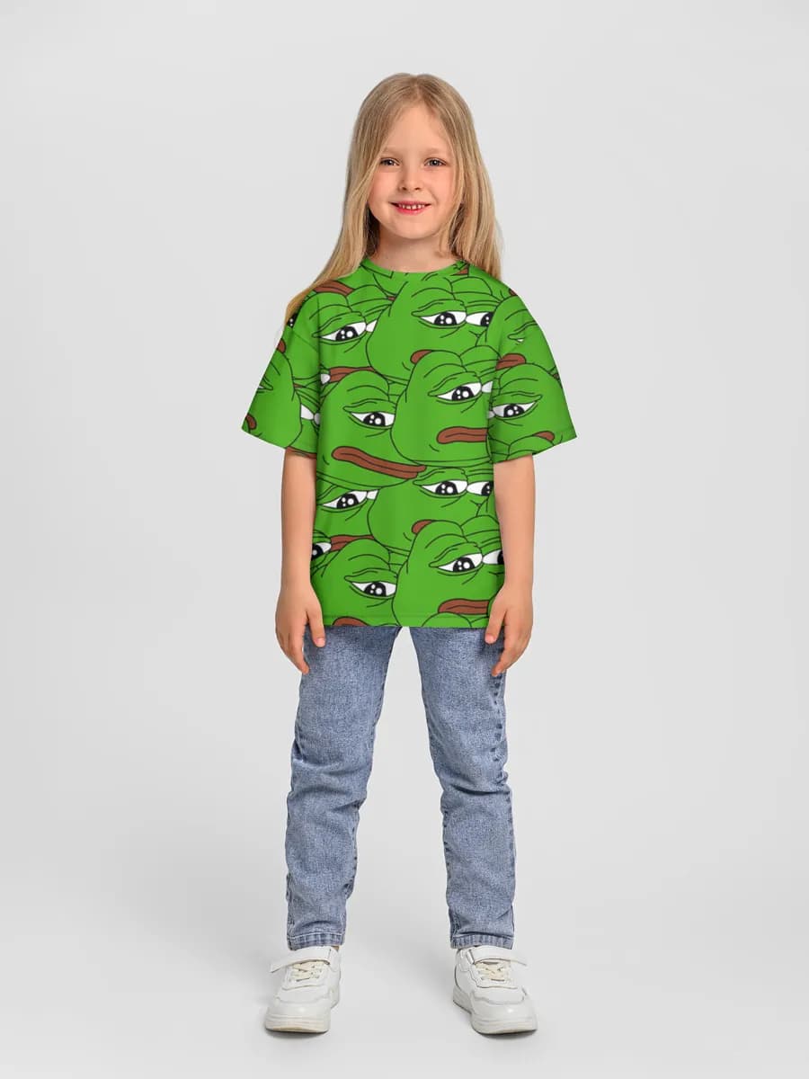 Girls' oversized cotton T-shirt