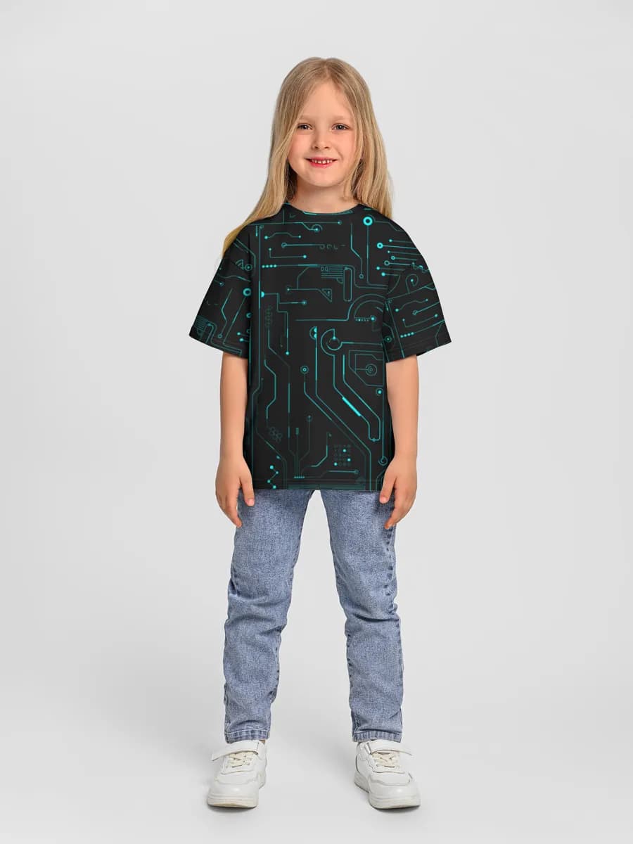 Girls' oversized cotton T-shirt