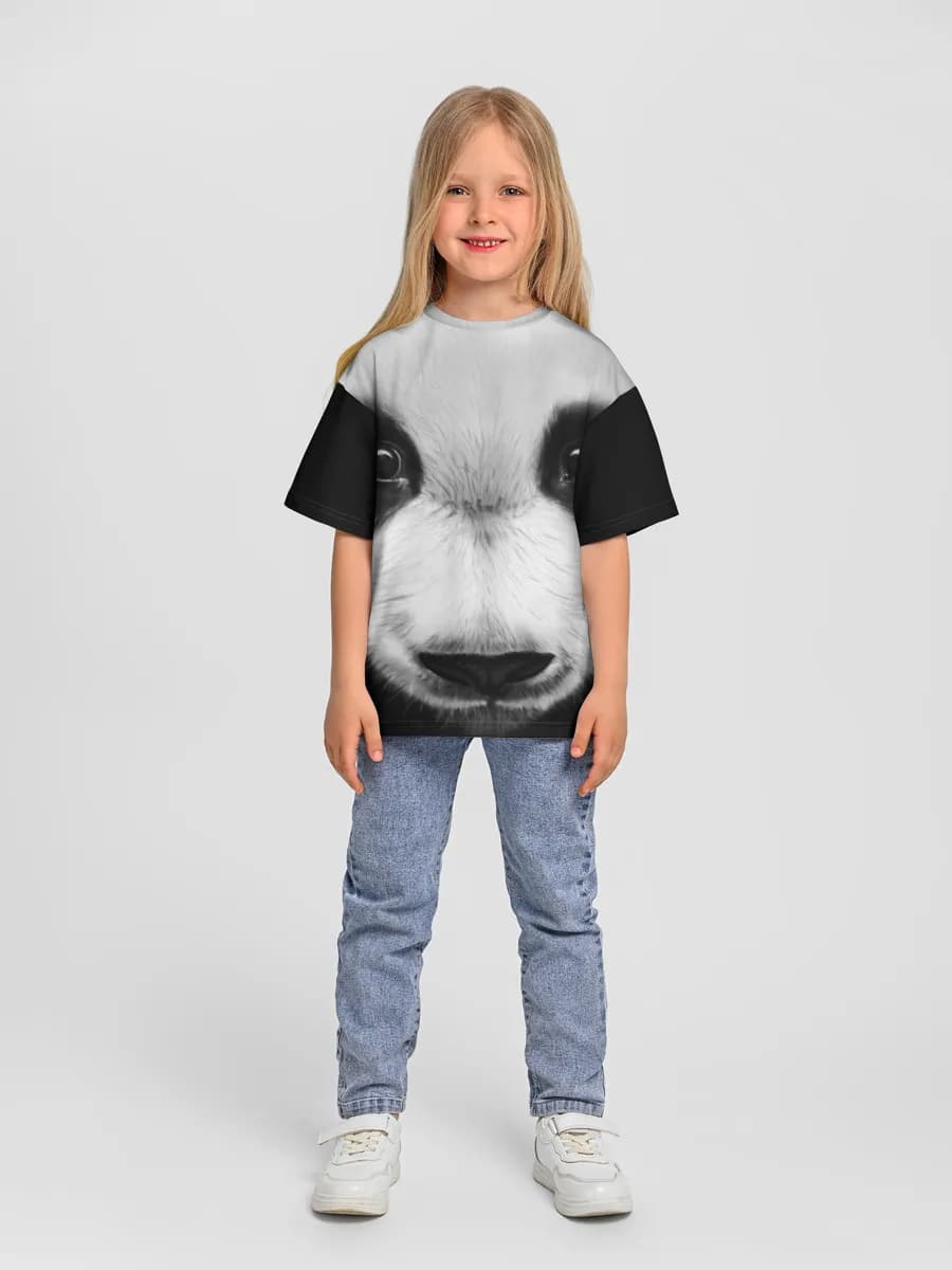Girls' oversized cotton T-shirt