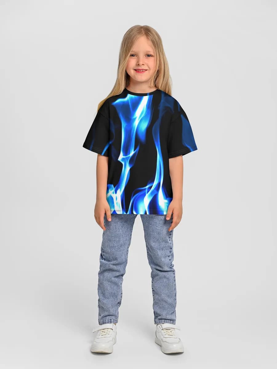 Girls' oversized cotton T-shirt