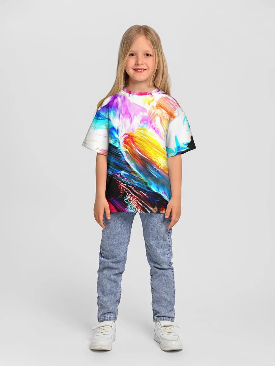 Girls' oversized cotton T-shirt