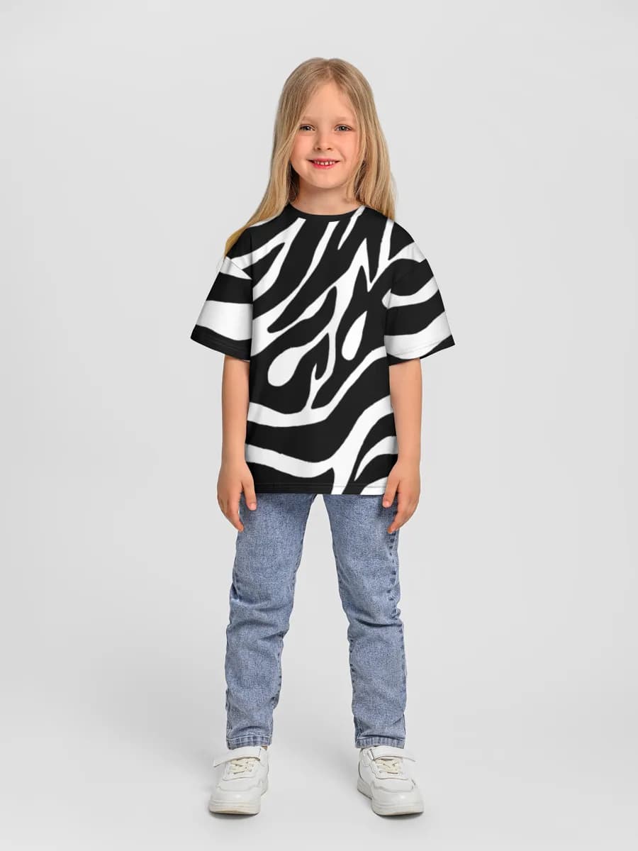 Girls' oversized cotton T-shirt
