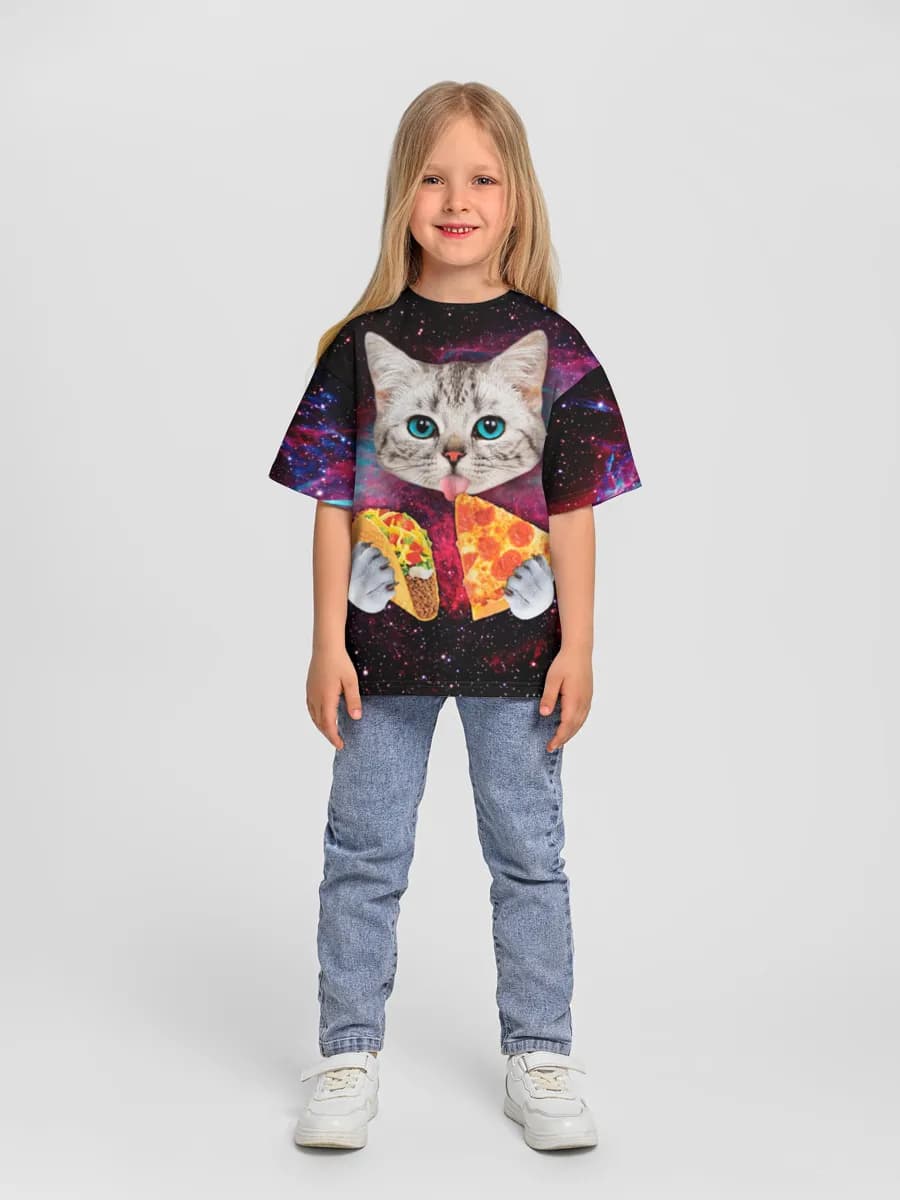 Girls' oversized cotton T-shirt